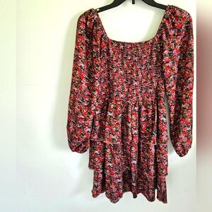BTFBM Smocked Floral Dress Tiered
